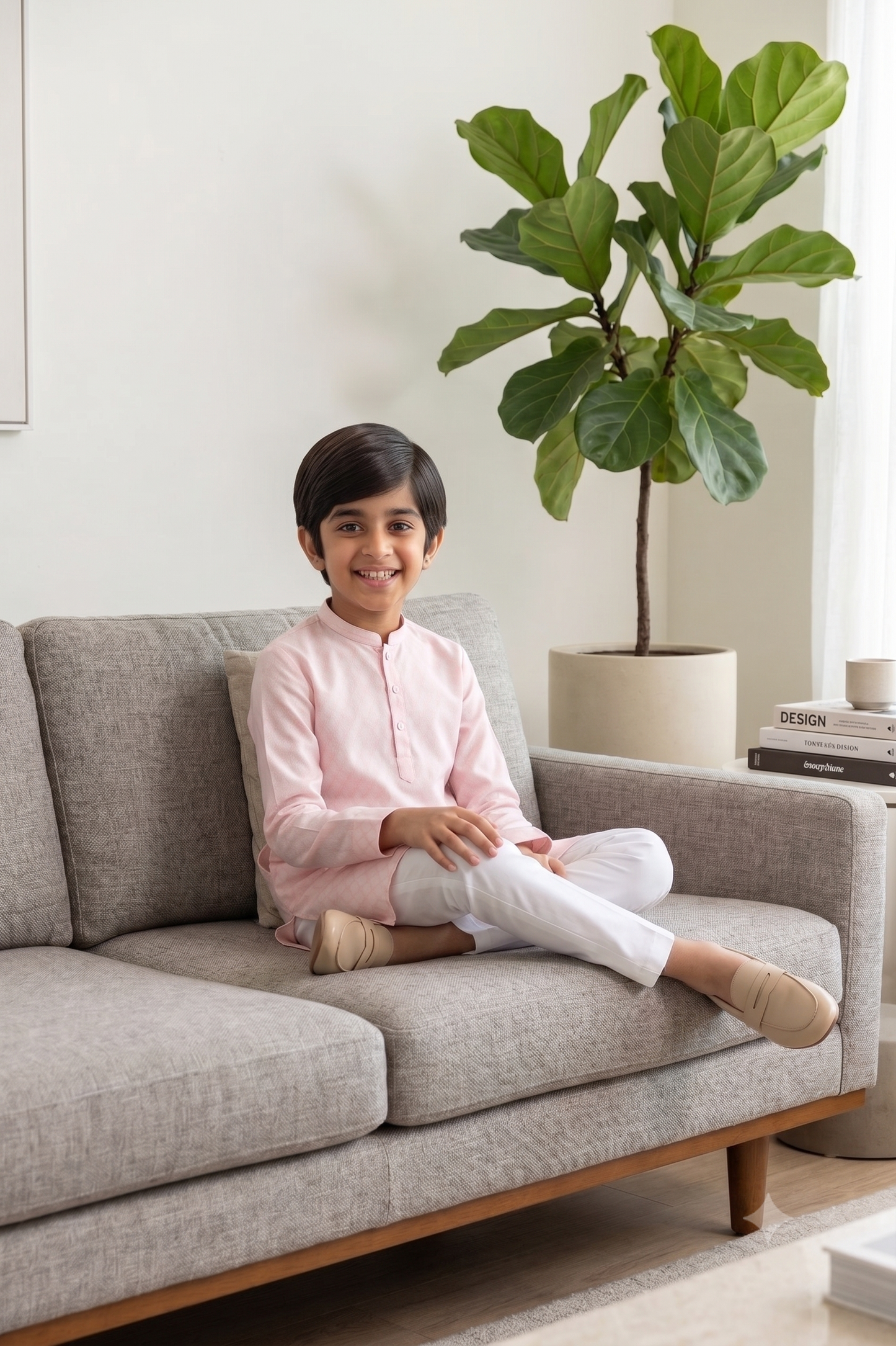 The Petal Pink Kurta - Kids