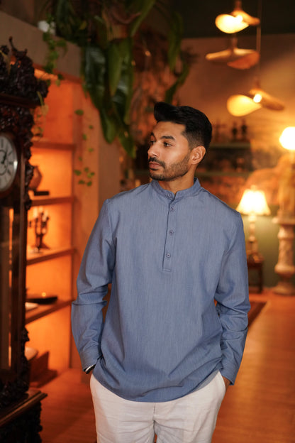 Sapphire Band Collar Shirt