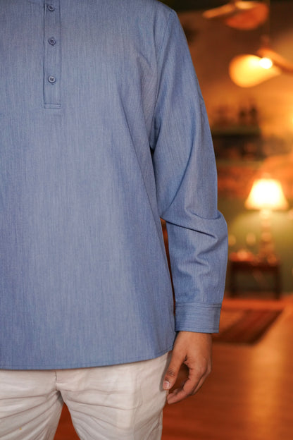 Sapphire Band Collar Shirt