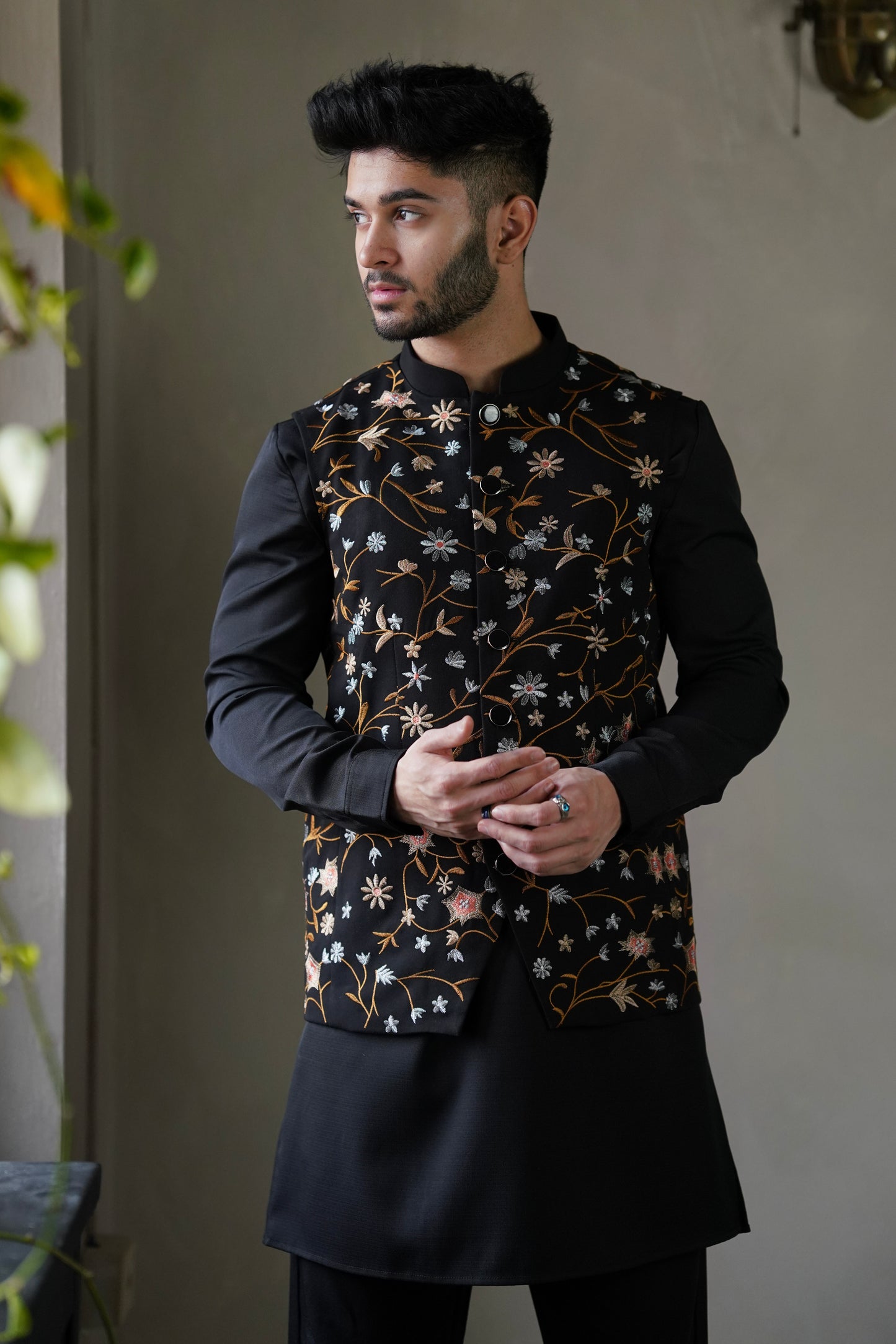 Regal Black Nehru Vest