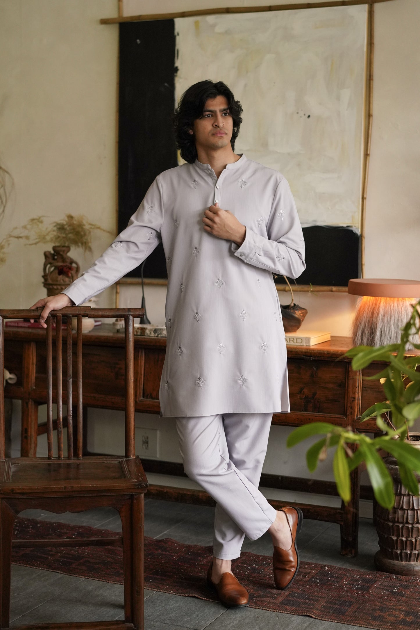 The Chateau Gray Kurta
