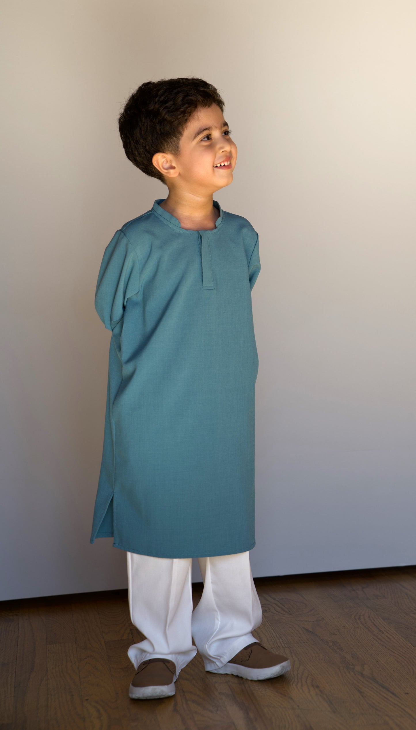 True Teal Kurta - Kids