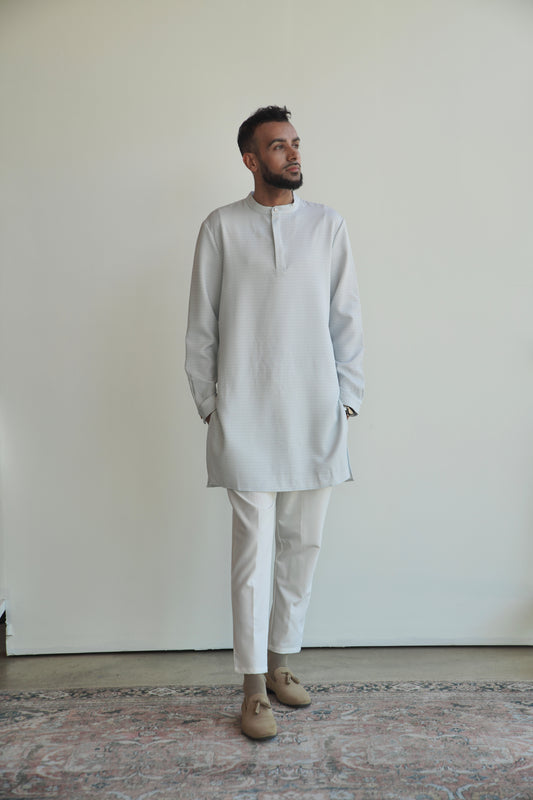 Cloud Mist Kurta + Natural White Pants