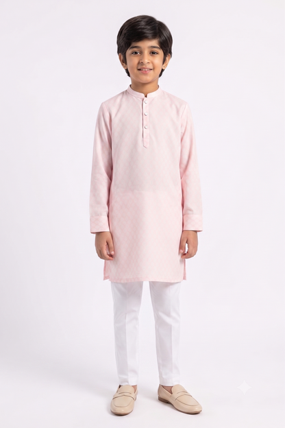 The Petal Pink Kurta - Kids