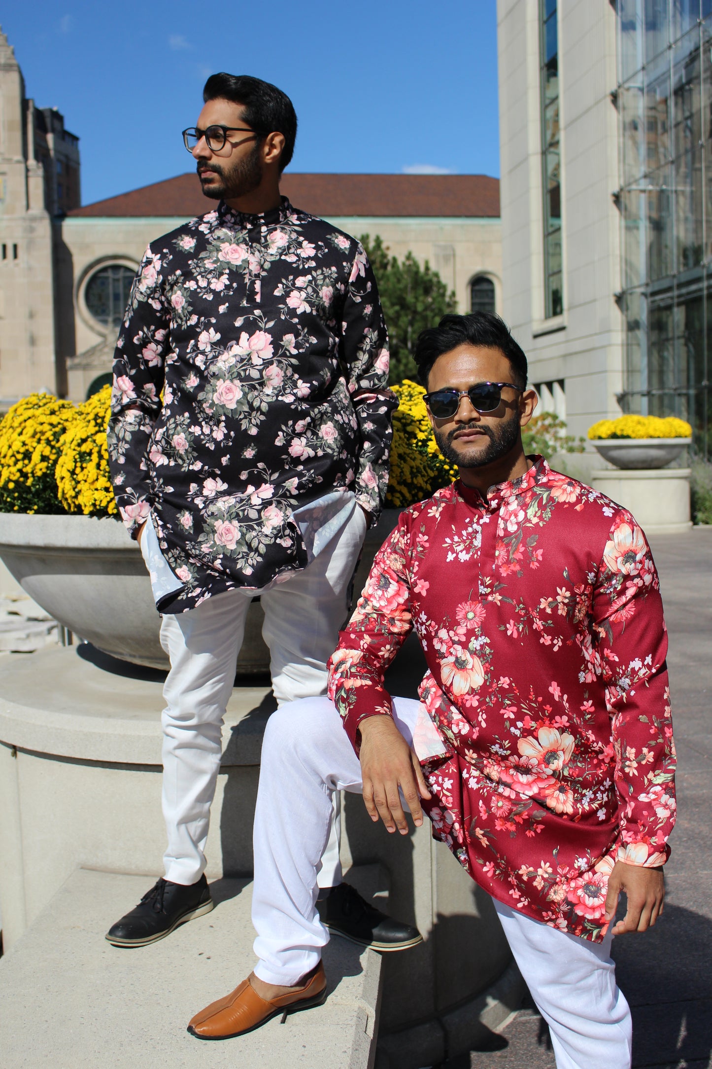 Maroon Floral Kurta