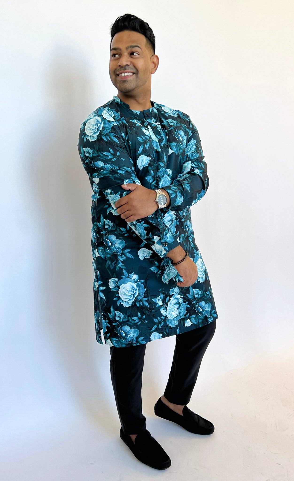 Blue Floral Kurta