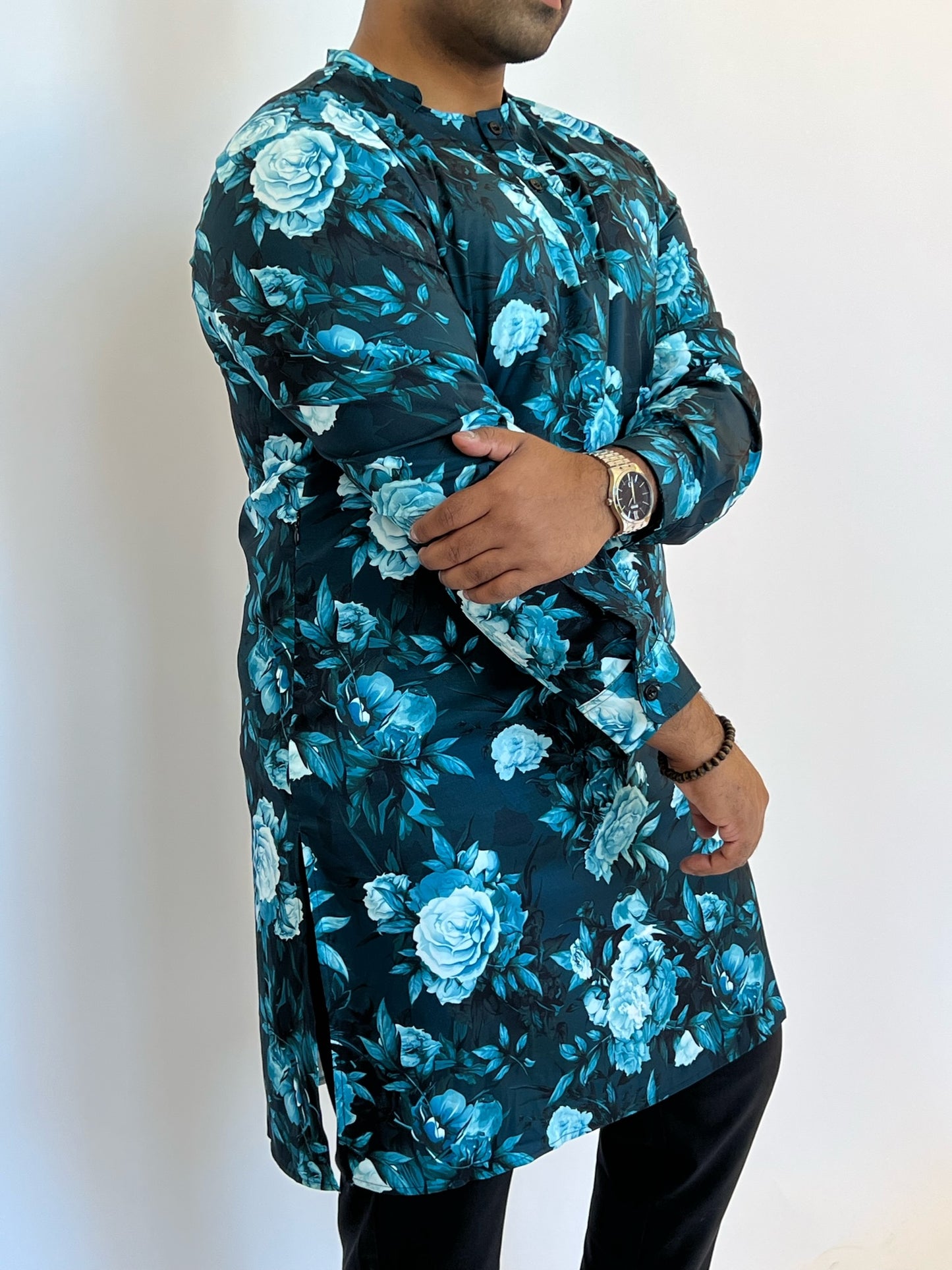 Blue Floral Kurta