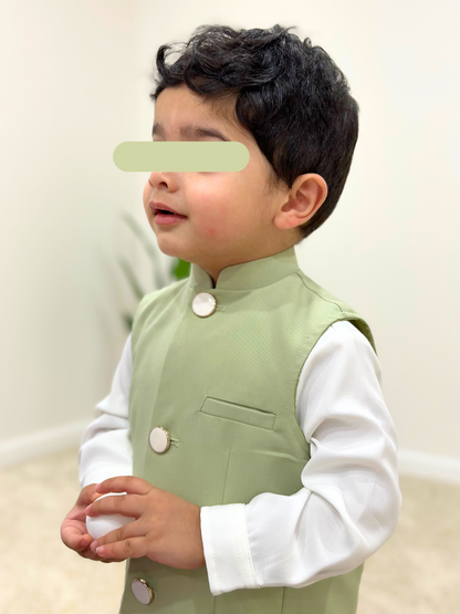 Mint Green Waistcoat Vest - Kids