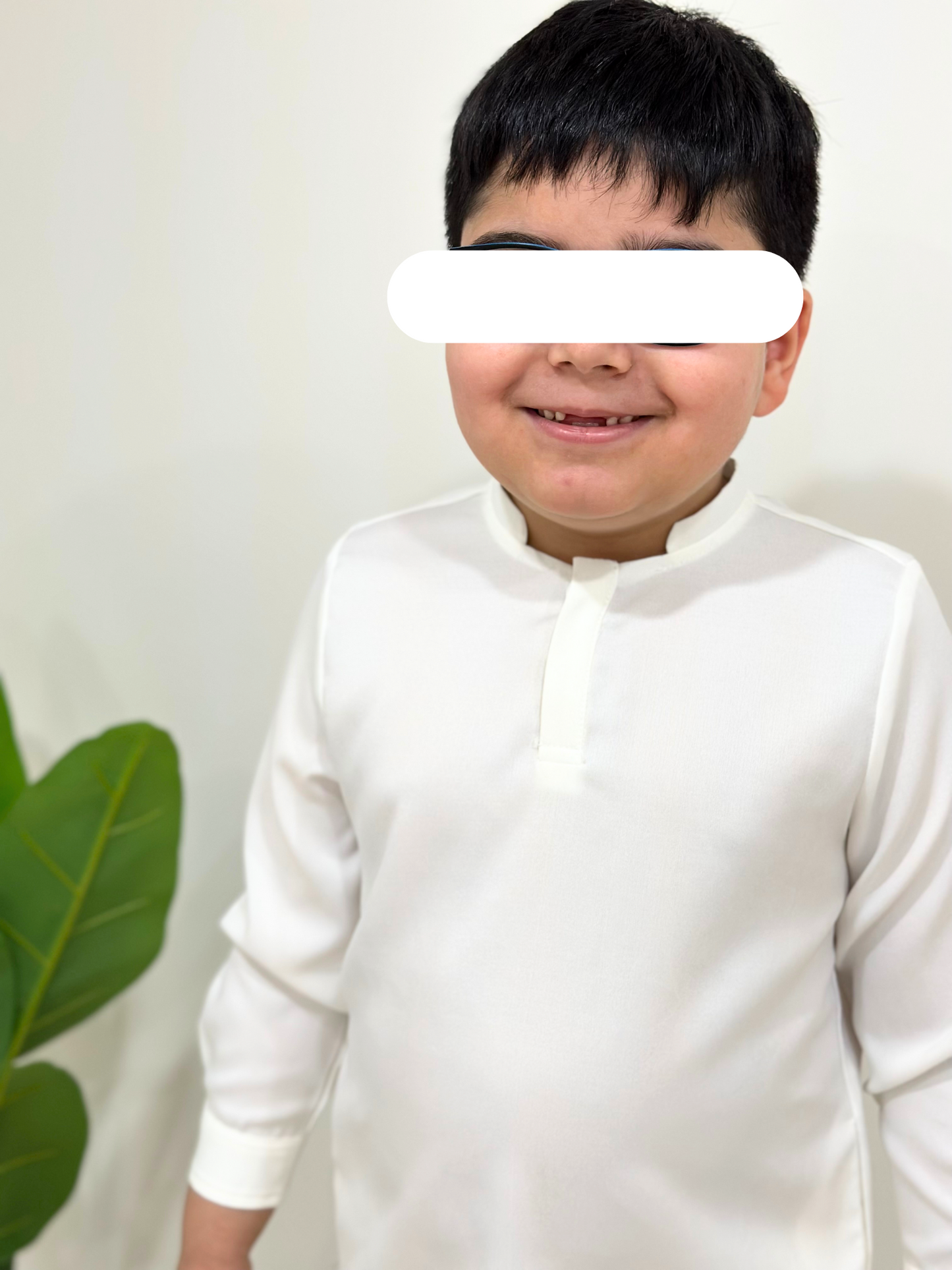 Natural White Kurta - Kids