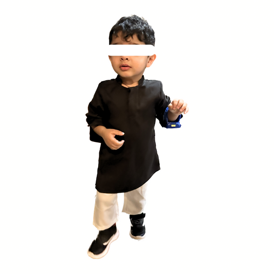 The Perfect Black Kurta - Kids