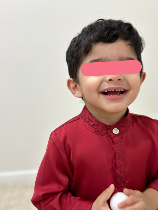 Radiant Red Kurta - Kids