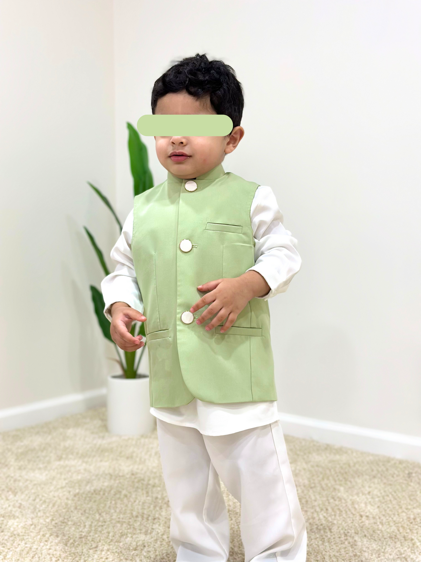 Mint Green Waistcoat Vest - Kids