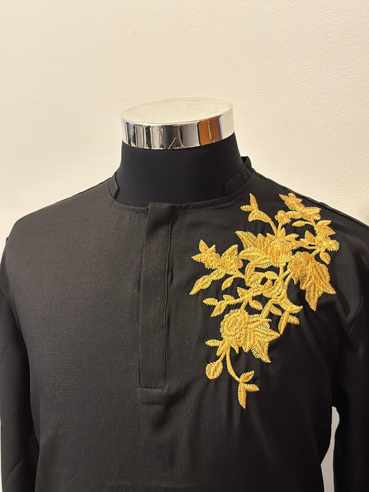 Black and Gold Kurta